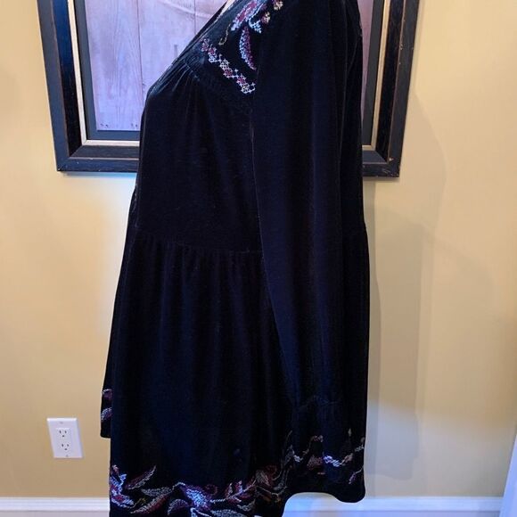 Style & Co Velvet Dress embroidered sz L - Picture 10 of 10